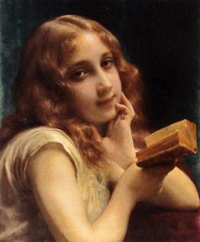Etienne Adolphe Piot : A Little Girl Reading
